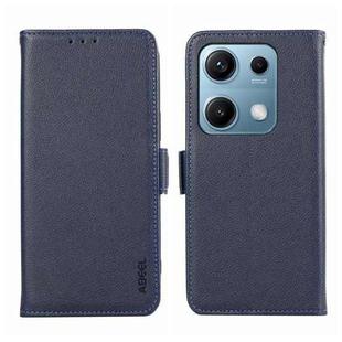 For Redmi Note 14S 4G ABEEL Side-Magnetic Litchi Pattern Leather RFID Phone Case(Blue)