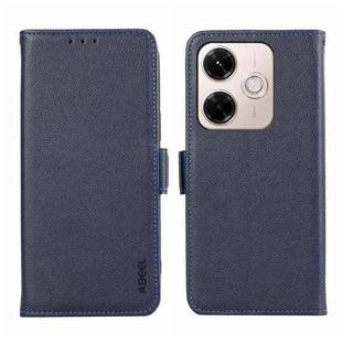 For Redmi 13X ABEEL Side-Magnetic Litchi Pattern Leather RFID Phone Case(Blue)