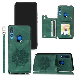 For Huawei P Smart Z / Y9 Prime Mandala Embossed PU + TPU Case with Holder & Card Slots & Photo Frame & Strap(Green)