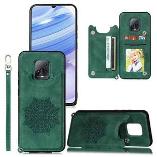 For Xiaomi Redmi 10X Pro 5G Mandala Embossed PU + TPU Case with Holder & Card Slots & Photo Frame & Strap(Green)