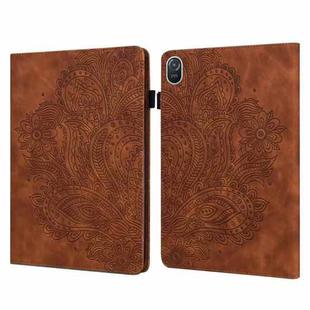 For Honor Pad 8 Peacock Embossed Pattern Leather Tablet Case(Brown)