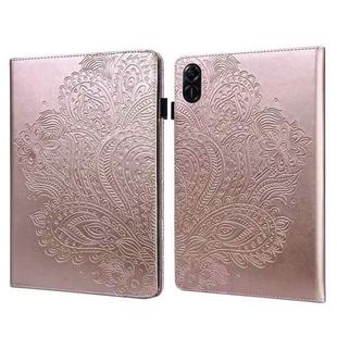 For Honor Pad X9 Peacock Embossed Pattern Leather Tablet Case(Rose Gold)