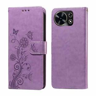 For Huawei Maimang 40 5G Embossed Butterfly Flowers Leather Phone Case(Purple)