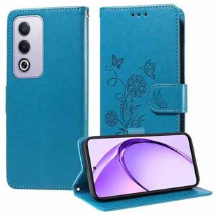 For OPPO A3 Pro 5G Global / India Embossed Butterfly Flowers Leather Phone Case(Blue)