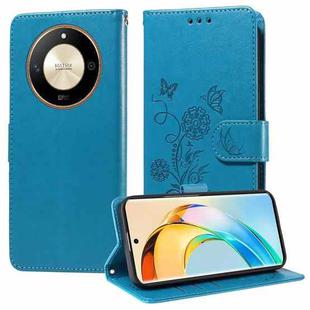 For Honor X50 GT / X50 Pro Embossed Butterfly Flowers Leather Phone Case(Blue)