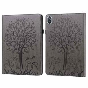 For Honor Pad 8 Tree & Deer Embossed Leather Tablet Case(Grey)