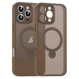 For iPhone 16 Pro Max Matte Texture 360 Degree Rotary Tone Holder MagSafe Phone Case(Bronze)