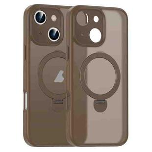 For iPhone 16 Plus Matte Texture 360 Degree Rotary Tone Holder MagSafe Phone Case(Bronze)