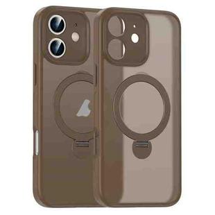 For iPhone 11 Matte Texture 360 Degree Rotary Tone Holder MagSafe Phone Case(Bronze)