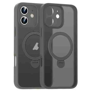 For iPhone 11 Matte Texture 360 Degree Rotary Tone Holder MagSafe Phone Case(Titanium Gray)