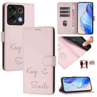 For Umidigi G9 5G Smile Embossing RFID Leather Phone Case(Pink)