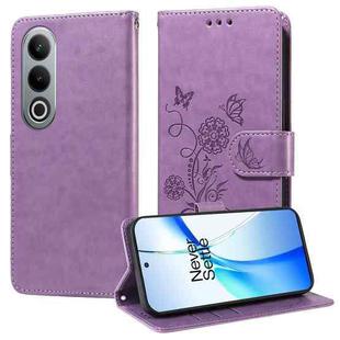 For OnePlus Ace 3V Embossed Butterfly Flowers Leather Phone Case(Purple)