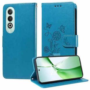 For OnePlus Nord CE 4 5G Embossed Butterfly Flowers Leather Phone Case(Blue)