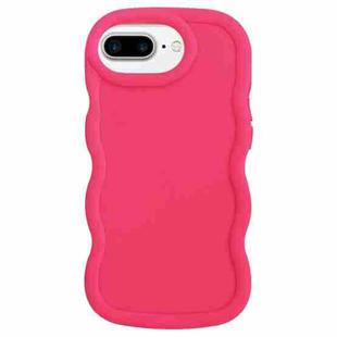 For iPhone 7 Plus / 8 Plus Big Wave Puff Shape TPU Phone Case(Rose Red)