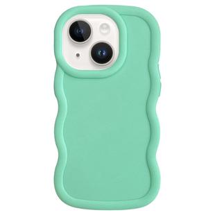 For iPhone 14 Plus Big Wave Puff Shape TPU Phone Case(Green)