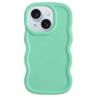 For iPhone 15 Big Wave Puff Shape TPU Phone Case(Green)