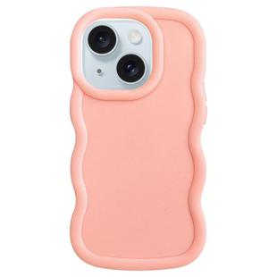 For iPhone 15 Big Wave Puff Shape TPU Phone Case(Pink)