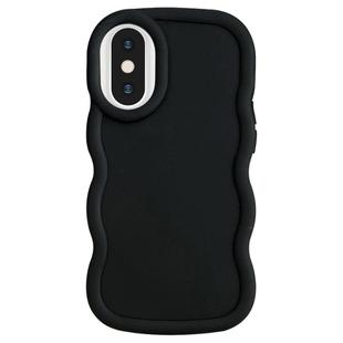 For iPhone X / XS Big Wave Puff Shaped TPU Phone Case(Black)