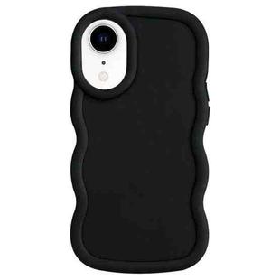 For iPhone XR Big Wave Puff Shape TPU Phone Case(Black)