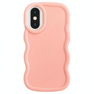 For iPhone XS Max Big Wave Puff Shape TPU Phone Case(Pink)