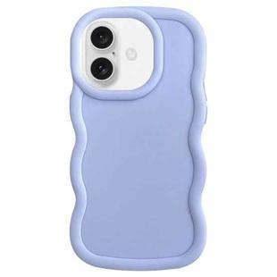 For iPhone 16 Plus Big Wave Puff Shape TPU Phone Case(Blue)