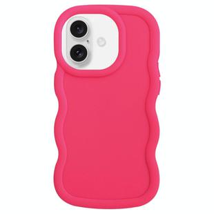 For iPhone 16 Plus Big Wave Puff Shape TPU Phone Case(Rose Red)