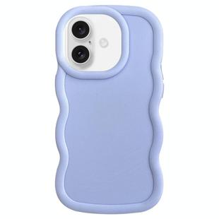 For iPhone 16 Big Wave Puff Shape TPU Phone Case(Blue)