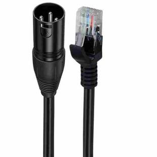 XLR 3 Pin Male to RJ45 Male Network Extension Cable for DMX-CON Controller Series, Length: 30cm(Black)