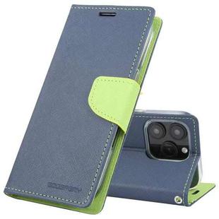 For iPhone 16 Pro Max GOOSPERY FANCY DIARY Cross Texture Leather Phone Case(Navy Blue)