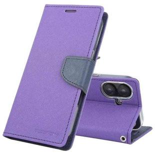 For iPhone 16 Plus GOOSPERY FANCY DIARY Cross Texture Leather Phone Case(Purple)