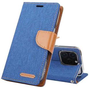 For iPhone 16 Pro Max GOOSPERY CANVAS DIARY Fabric Texture Flip Leather Phone Case(Blue)