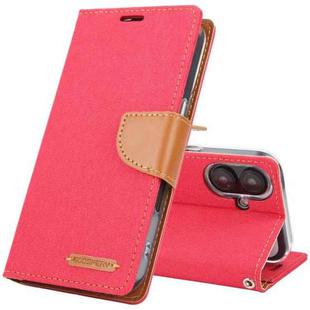 For iPhone 16 Plus GOOSPERY CANVAS DIARY Fabric Texture Flip Leather Phone Case(Red)