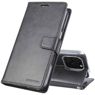 For iPhone 16 Pro GOOSPERY BLUE MOON Crazy Horse Texture Leather Phone Case(Black)