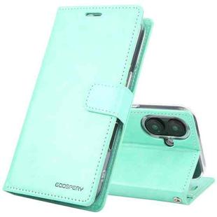 For iPhone 16 Plus GOOSPERY BLUE MOON Crazy Horse Texture Leather Phone Case(Mint Green)