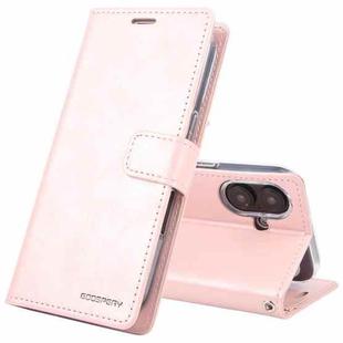 For iPhone 16 Plus GOOSPERY BLUE MOON Crazy Horse Texture Leather Phone Case(Rose Gold)