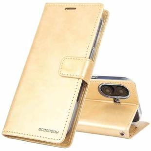 For iPhone 16 Plus GOOSPERY BLUE MOON Crazy Horse Texture Leather Phone Case(Gold)