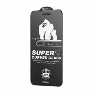 For iPhone 16 / 15 WK WTP-094 King Kong 6D Curved Frosted Tempered Glass Film