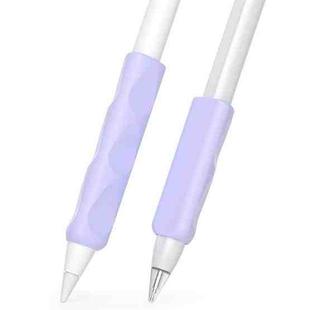 For Apple Pencil & Huawei M-Pencil Series Universal Stylus Silicone Protective Grip Cover(Purple)