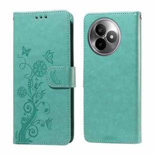 For Redmi K80 Ultra Embossed Butterfly Flowers Leather Phone Case(Green)
