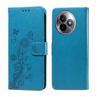 For Redmi K80 Ultra Embossed Butterfly Flowers Leather Phone Case(Blue)