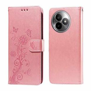 For Redmi K80 Ultra Embossed Butterfly Flowers Leather Phone Case(Rose Gold)