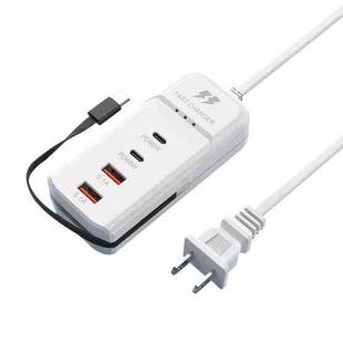 5 in 1 2 x PD 66W, 2 x USB Fast Charger Smart Power Socket, Length:1m(US Plug)