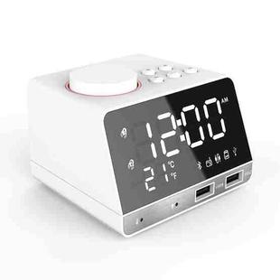 K11 LED Bluetooth 4.2 Speaker Alarm Clock Music Display Radio, Plug Type:EU Plug(White)