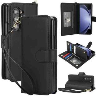 For Samsung Galaxy Z Fold6 Multi-Card Wallet RFID Leather Phone Case(Black)