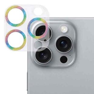 For iPhone 16 Pro / 16 Pro Max Glitter Ring Tempered Glass Camera Lens Film(Colorful)