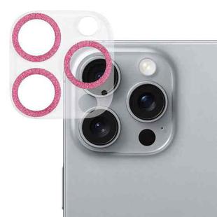 For iPhone 16 Pro / 16 Pro Max Glitter Ring Tempered Glass Camera Lens Film(Pink)