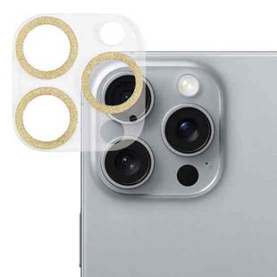 For iPhone 16 Pro / 16 Pro Max Glitter Ring Tempered Glass Camera Lens Film(Gold)