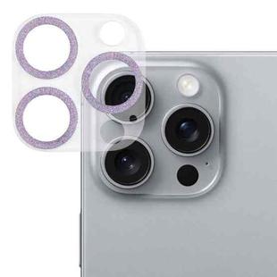 For iPhone 16 Pro / 16 Pro Max Glitter Ring Tempered Glass Camera Lens Film(Purple)