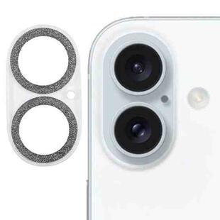 For iPhone 16 / 16 Plus Glitter Ring Tempered Glass Camera Lens Film(Black)