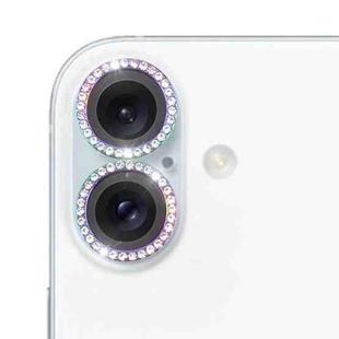 For iPhone 16 / 16 Plus 9H Point Drill Camera Lens Protector Ring(Colorful)